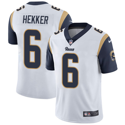 Nike Rams #6 Johnny Hekker White Men's Stitched NFL Vapor Untouchable Limited Jersey - Click Image to Close